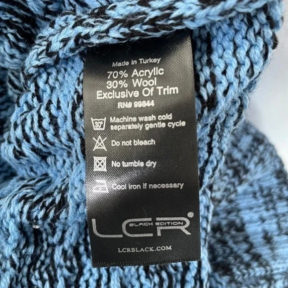 LCR Black Edition Shawl Collar Sweater Greek Key Knitwear Wool‎ Pullover 3XL Men